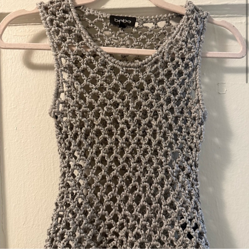 Bebe Gray Cut Out Tank Top